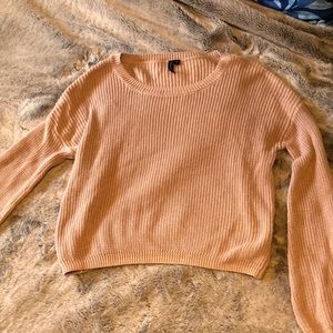 Pink M long sleeve shirt with a tie on sleeves